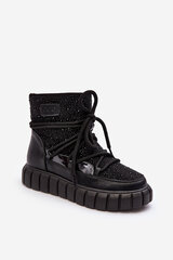 Decorated Fur-Lined Snow Boots GOE MM2N4080 Black 27705-21 цена и информация | Женские сапоги | pigu.lt