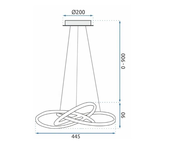 Žiedas Modernus LED pakabinamas lubų šviestuvas + nuotolinio valdymo pultas APP392-CP White цена и информация | Pakabinami šviestuvai | pigu.lt