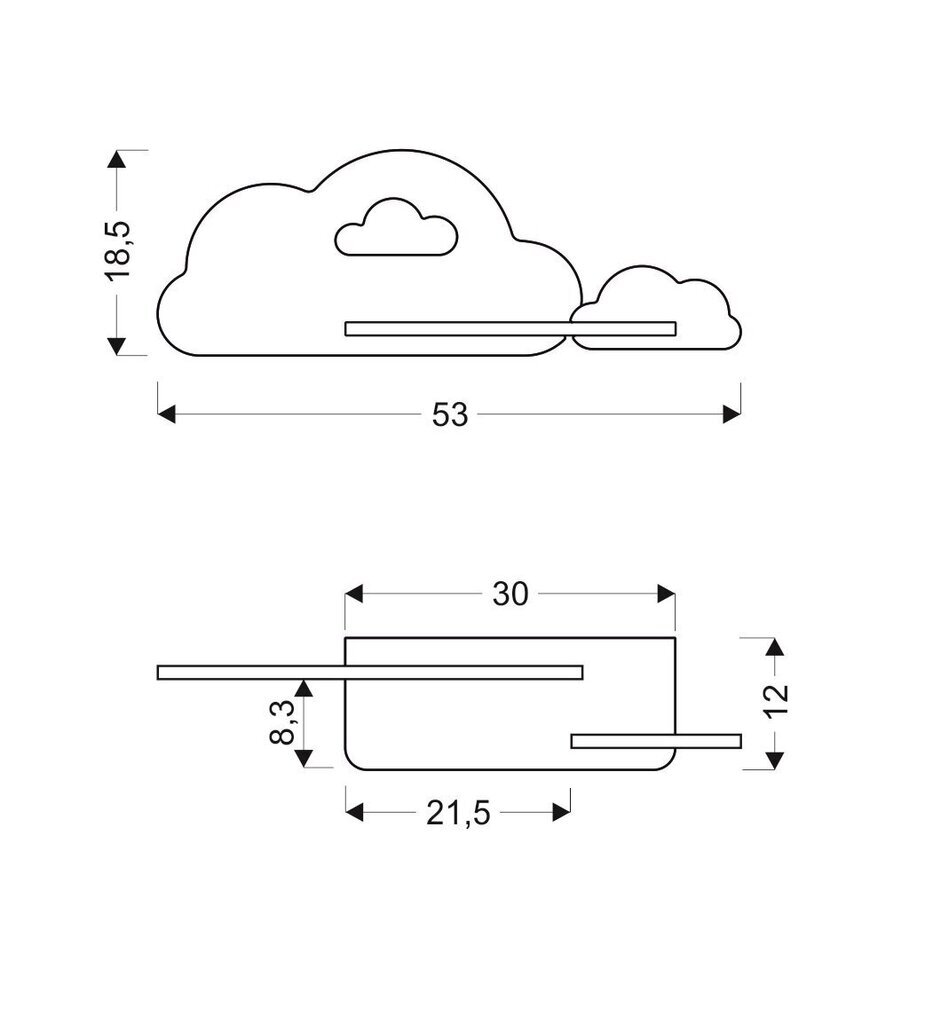Candellux sieninis vaikiškas LED šviestuvas Debesis цена и информация | Vaikiški šviestuvai | pigu.lt