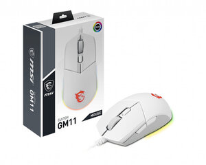 MOUSE USB OPTICAL GAMING/CLUTCH GM11 WHITE MSI цена и информация | Мыши | pigu.lt