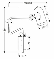 Candellux lighting светильник Hosti 21-75451 цена и информация | Настенные светильники | pigu.lt