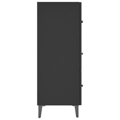 Šoninė spintelė, juodos spalvos, 69,5x34x90cm, apdirbta mediena kaina ir informacija | Svetainės spintelės | pigu.lt