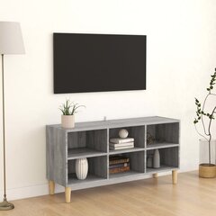 TV spintelė su medinėmis kojelėmis, 103,5x30x50 cm, pilka kaina ir informacija | TV staliukai | pigu.lt