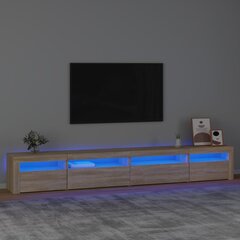 Televizoriaus spintelė su led apšvietimu, ąžuolo, 270 x 35 x 40 cm цена и информация | Тумбы под телевизор | pigu.lt