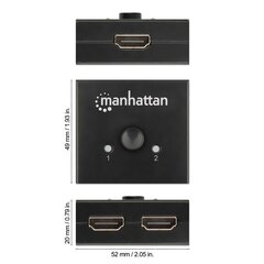 Jungiklis Mahattan 2 prievadų dvikryptis HDMI 2x1 arba 1x2 4K * 30Hz kaina ir informacija | Komutatoriai (Switch) | pigu.lt