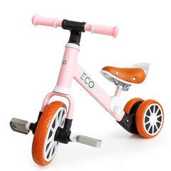 Balansinis triratukas su pedalais Ecotoys 2in1, rožinis kaina ir informacija | Balansiniai dviratukai | pigu.lt