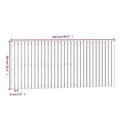 Sieninis galvūgalis, 204x3x90cm, pušies medienos masyvas kaina ir informacija | Lovos | pigu.lt