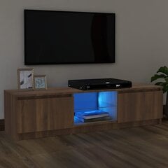 Tv spintelė su led apšvietimu, ruda ąžuolo, 120x30x35,5cm kaina ir informacija | TV staliukai | pigu.lt