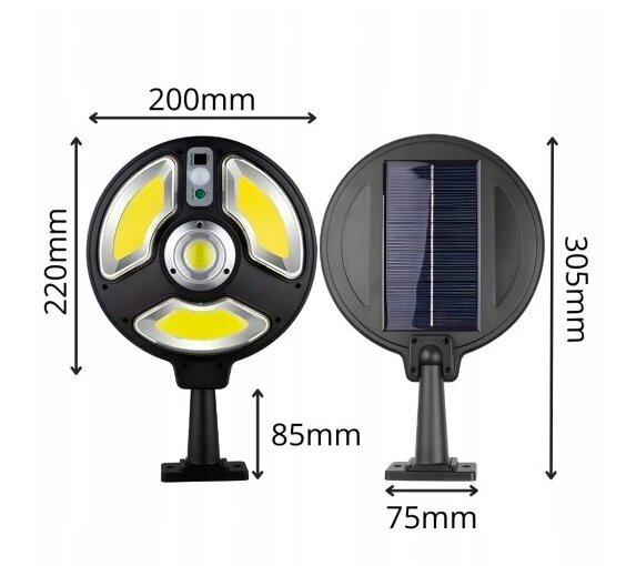 Gatvės lauko šviestuvas 200 W 5000 lm maitinamas saulės energija цена и информация | Lauko šviestuvai | pigu.lt