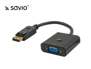 SAVIO DisplayPort (M) -&gt; VGA (F) Adapteris CL-90, Juoda kaina ir informacija | Kabeliai ir laidai | pigu.lt