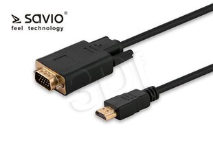 Адаптер - конвертер Savio HDMI на VGA 1.8м цена и информация | Кабели и провода | pigu.lt