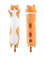 Pliušinis žaislas - pagalvė katinas, 90 cm, rudas kaina ir informacija | Minkšti (pliušiniai) žaislai | pigu.lt