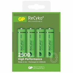 Kraunami elementai GP ReCyko NiMh AA 2450mAh 4 vnt. kaina ir informacija | Elementai | pigu.lt