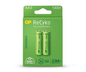 Įkraunamos baterijos GP ReCyko NiMH AA 1300mAh EB2 kaina ir informacija | Elementai | pigu.lt