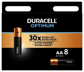 Duracell optimum šarminė baterija 8 ks kaina ir informacija | Elementai | pigu.lt