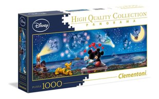 Dėlionė Clementoni High Quality Collection Panorama Mickey &amp; Minnie (Mikis&amp;Minė), 39449, 1000 d. kaina ir informacija | Dėlionės (puzzle) | pigu.lt