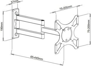 Techly 301450 19-37” цена и информация | Кронштейны и крепления для телевизоров | pigu.lt