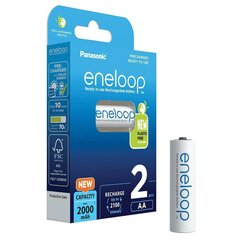 Įkraunamos baterijos Panasonic Eneloop HR6/AA 2000mAh - 2 vnt. kaina ir informacija | Elementai | pigu.lt