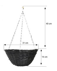 Набор подвесных корзин-горшков, Техноратан 17-424 ПЭ, Антрацит х 5 шт. цена и информация | Вазоны | pigu.lt