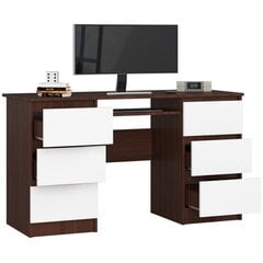 Письменный стол NORE A-11, коричневый / белый цена и информация | Компьютерные, письменные столы | pigu.lt