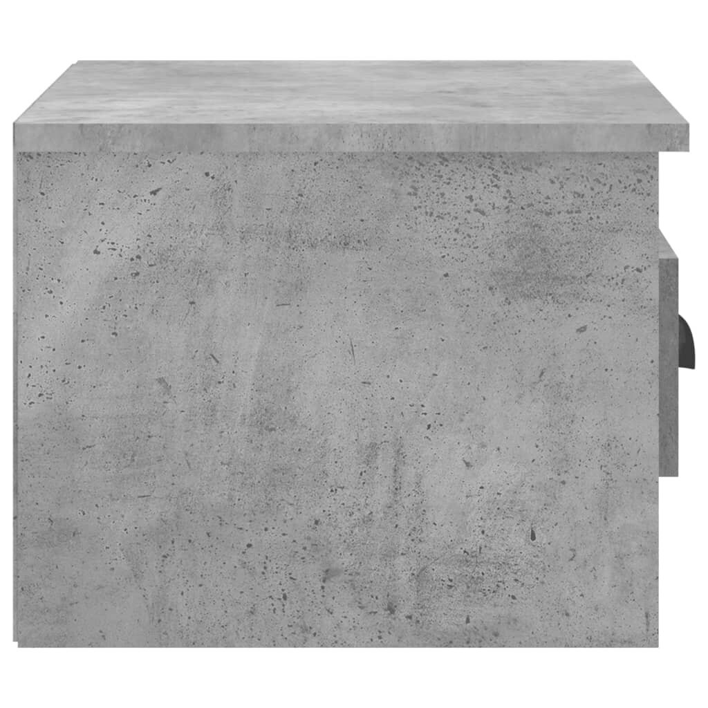 Sieninės naktinės spintelės, 2vnt., betono pilkos, 41,5x36x28cm kaina ir informacija | Spintelės prie lovos | pigu.lt
