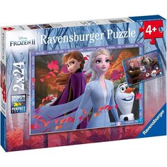 Dėlionė Ravensburger Ledo šalis 2 (Frozen 2) Lediniai nuotykiai, 2 x 24 d., 5010 kaina ir informacija | Dėlionės (puzzle) | pigu.lt