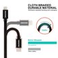 Swissten Textile Universal Quick Charge 3.1 USB-C to Lightning Data and Charging Cable 1.2m Black kaina ir informacija | Kabeliai ir laidai | pigu.lt