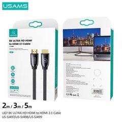 Usams U67 HDMI 2.1 8K, 2 m kaina ir informacija | Kabeliai ir laidai | pigu.lt