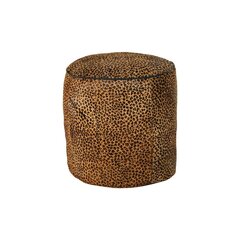 Подставка для ног DKD Home Decor, чёрный, коричневая кожа, леопардовая (46 x 46 x 50 см) цена и информация | Кресла-мешки и пуфы | pigu.lt