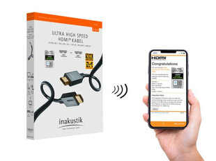 Кабель INAKUSTIK Ultra High Speed HDMI 2.1 with Ethernet, 3.0 м цена и информация | Кабели и провода | pigu.lt