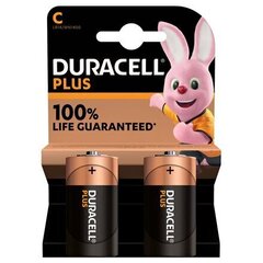 Батарейки Duracell Plus Alkaline C, 2 шт. цена и информация | Батарейки | pigu.lt