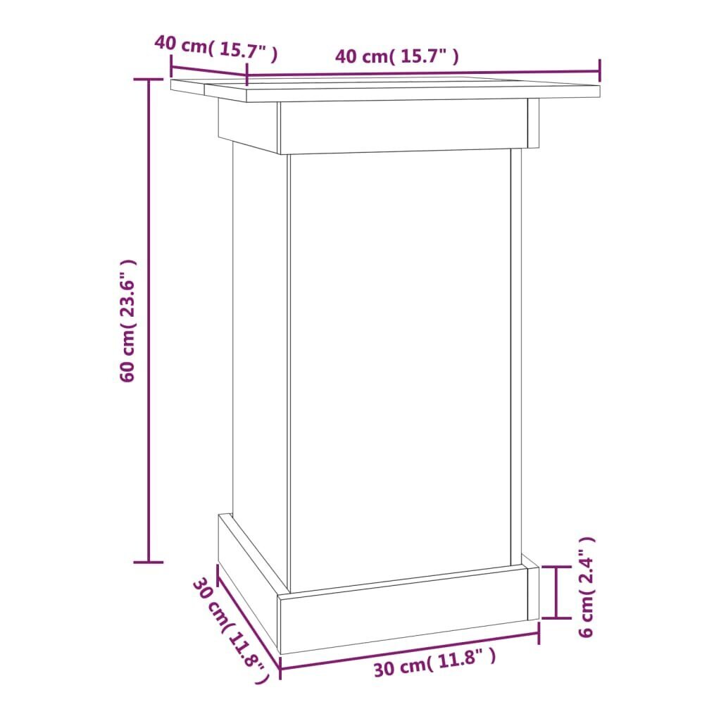 Gėlių stovas, medaus rudas, 40x40x60cm, pušies medienos masyvas kaina ir informacija | Gėlių stovai, vazonų laikikliai | pigu.lt