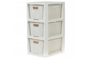 Ванная полка Rattan с 3 корзинами, 29,3x23,9x48,5 см цена и информация | Аксессуары для ванной комнаты | pigu.lt