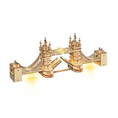 Medinė 3D dėlionė Robotime Tower Bridge, 113 det kaina ir informacija | Dėlionės (puzzle) | pigu.lt