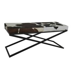 Foot-of-bed Bench DKD Home Decor Чёрный Бежевый Металл Коричневый Кожа Белый Колониальный (120 x 40 x 50 cm) цена и информация | Кресла-мешки и пуфы | pigu.lt