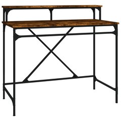 Rašomasis stalas, dūminio ąžuolo, 100x50x90cm, mediena/geležis kaina ir informacija | Kompiuteriniai, rašomieji stalai | pigu.lt