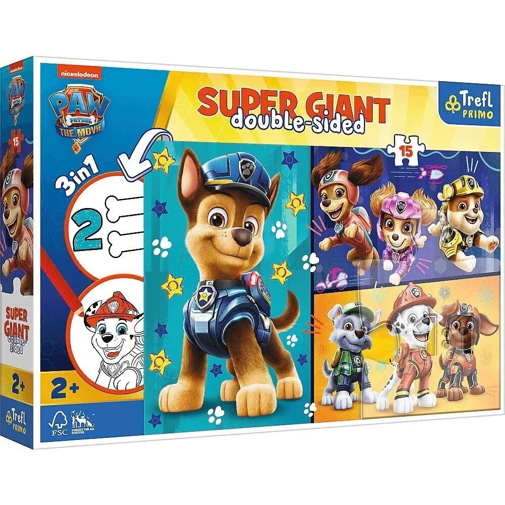 Dėlionė su šunyčiais patruliais Trefl Paw Patrol 3in1, 15 d. kaina ir informacija | Dėlionės (puzzle) | pigu.lt