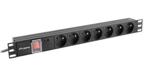 Lanberg Блок питания для стойки PDU 19 дюймов 1U 16A 7X 230V PL SPD-3MP 2м черный цена и информация | Удлинители | pigu.lt