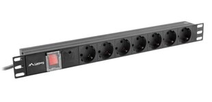 Lanberg Блок питания для стойки PDU 19 дюймов 1U 16A 7X 230V PL SPD-3MP 2м черный цена и информация | Удлинители | pigu.lt