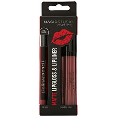 Makiažo rinkinys Magic Studio Matte Lipgloss &amp; Lipliner, 2 vnt. kaina ir informacija | Lūpų dažai, blizgiai, balzamai, vazelinai | pigu.lt