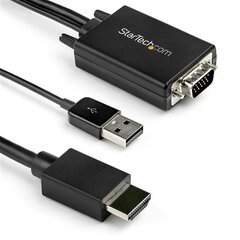 HDMI - VGA adapteris Startech VGA2HDMM2M, 2m kaina ir informacija | Kabeliai ir laidai | pigu.lt