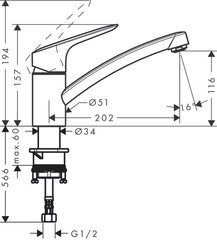 Hansgrohe Logis Смеситель для кухни 71830000 цена и информация | Кухонные смесители | pigu.lt