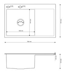 Plautuvė Granitan, 78x51 cm kaina ir informacija | Virtuvinės plautuvės | pigu.lt