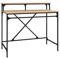 Rašomasis stalas, ąžuolo, 100x50x90cm, apdirbta mediena/geležis kaina ir informacija | Kompiuteriniai, rašomieji stalai | pigu.lt
