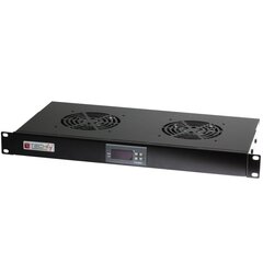 Aušinimo skydelis Techly 2x23W Rack 19 1U vidinis, LED termostatas kaina ir informacija | Korpusų priedai | pigu.lt