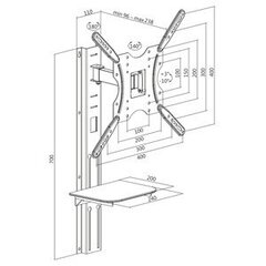 LogiLink BP0048 32-55” kaina ir informacija | Televizorių laikikliai, tvirtinimai | pigu.lt