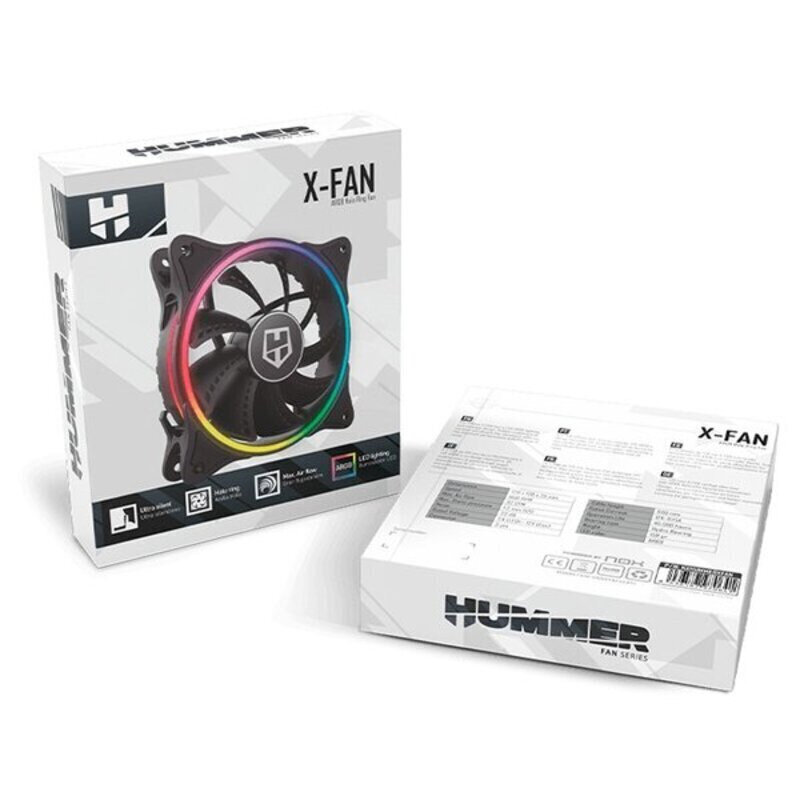 Ventiliatorius NOX Gaming X-FAN Ø 12 cm 1100 rpm LED ARGB kaina ir informacija | Kompiuterių ventiliatoriai | pigu.lt