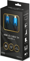 SAVIO HDMI (M) v2.1, 3m Cиний цена и информация | Кабели и провода | pigu.lt