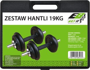 Keičiamo svorio hanteliai EB Fit, 19kg (2x9.5kg) kaina ir informacija | Svoriai, svarmenys, štangos | pigu.lt