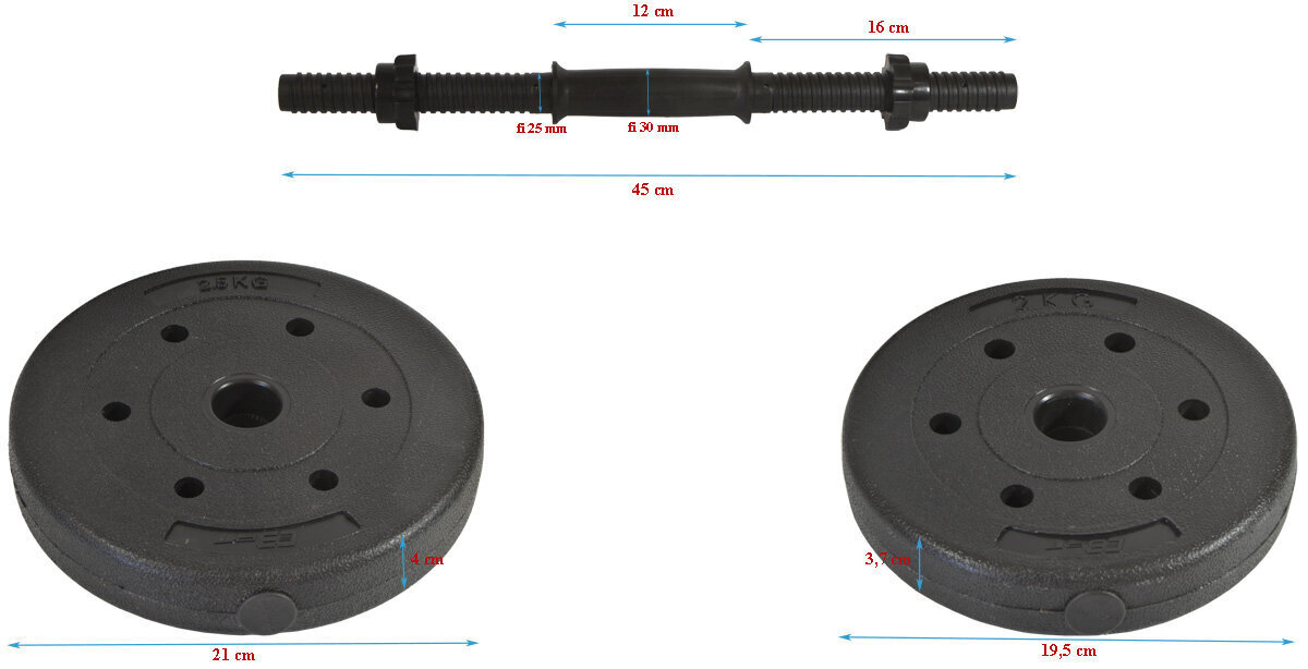 Keičiamo svorio svarmenys Eb Fit, 2x10 kg kaina ir informacija | Svoriai, svarmenys, štangos | pigu.lt